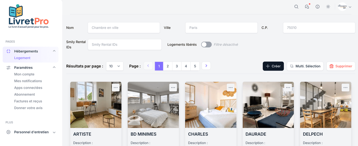 LivretPro - Gestion appartements